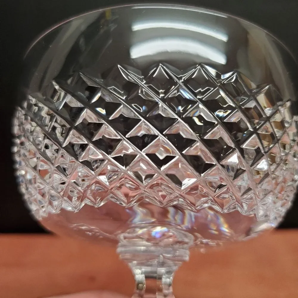 Vintage PARMA by Josair Diamond Cut Stemware Champagne Sherbet Glasses